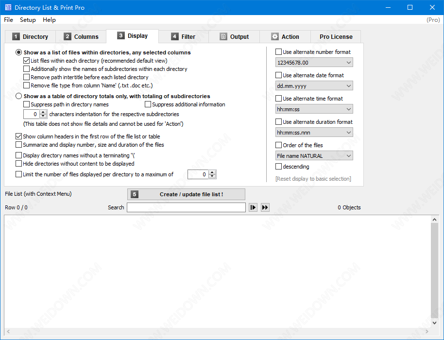 Directory List & Print 4.27 for windows download