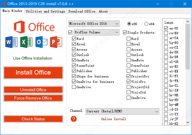 free download Office 2013-2021 C2R Install v7.6.2